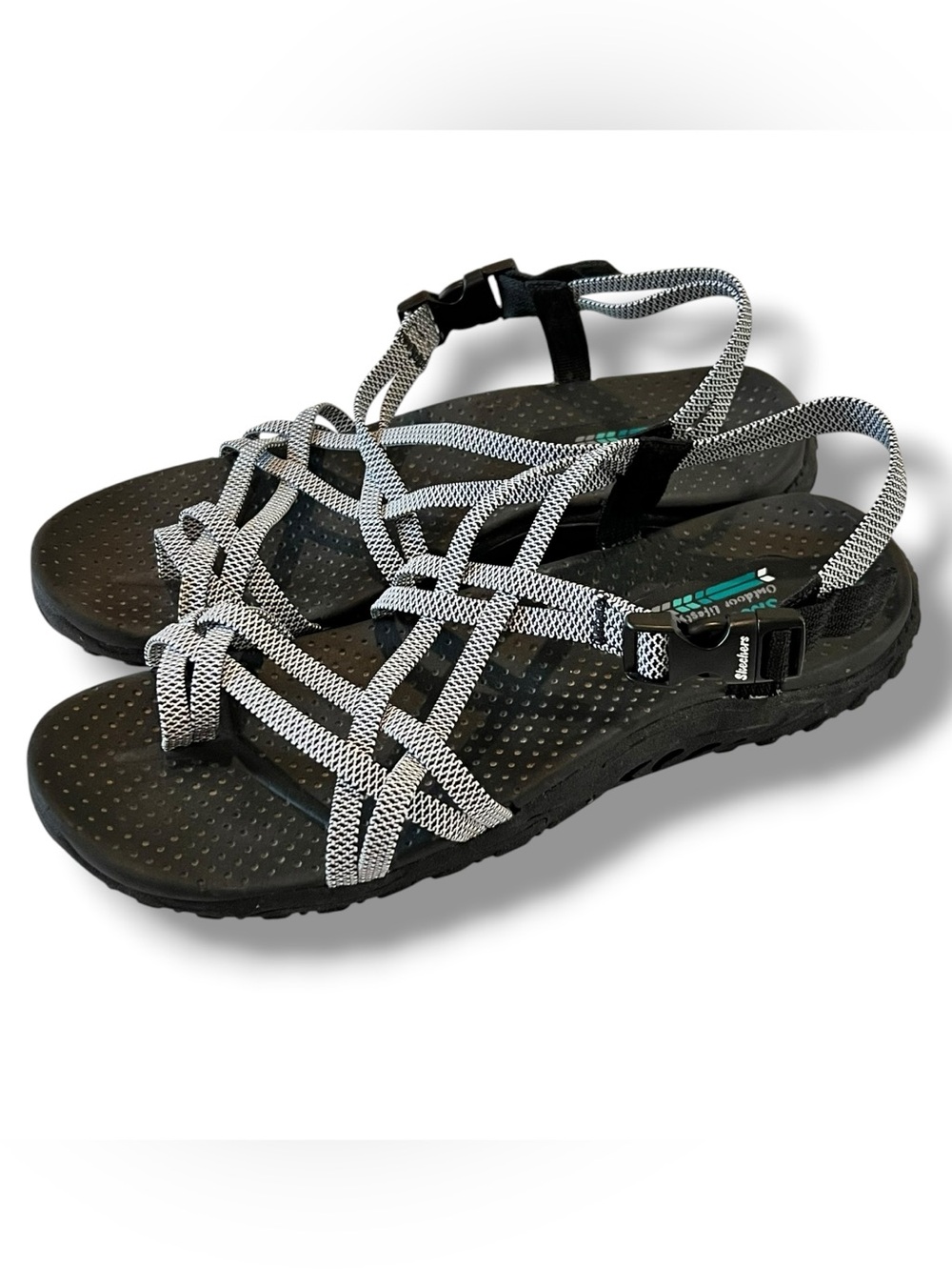 Skechers Reggae Irie Strappy Sandals Womens 10 Multi Toe Strap Adjustable D-2